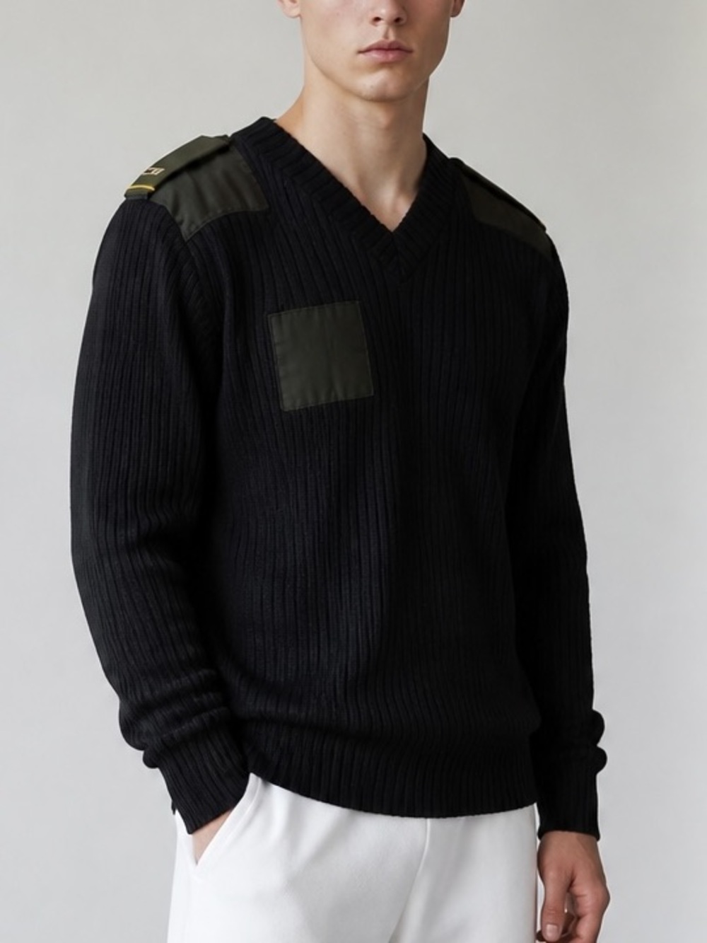Classic Black V-Neck Sweater for Men